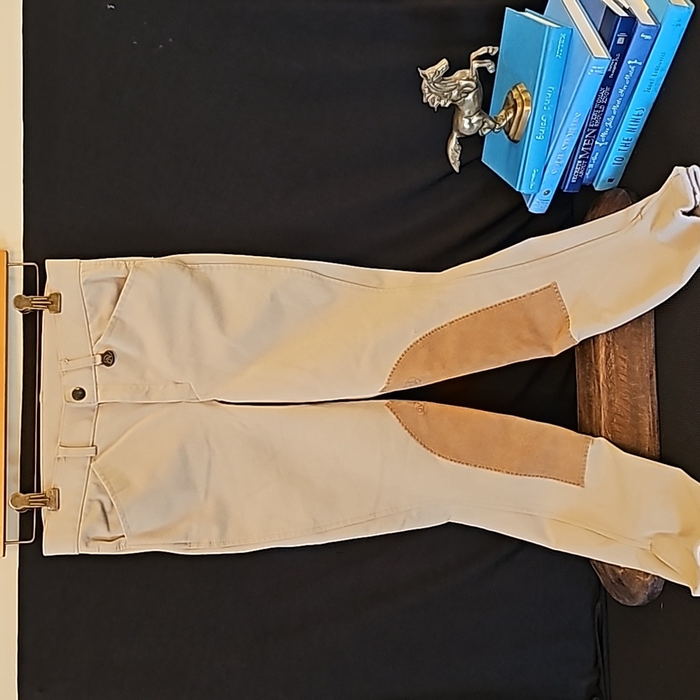 Stylish Cream and Tan Women's Pants